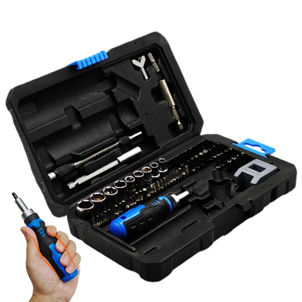 Ratchet Screwdriver Set 69In1 Magnetic Compact Ratchet Set Precision Driver Bits For Appliance Workshop 9382693610355