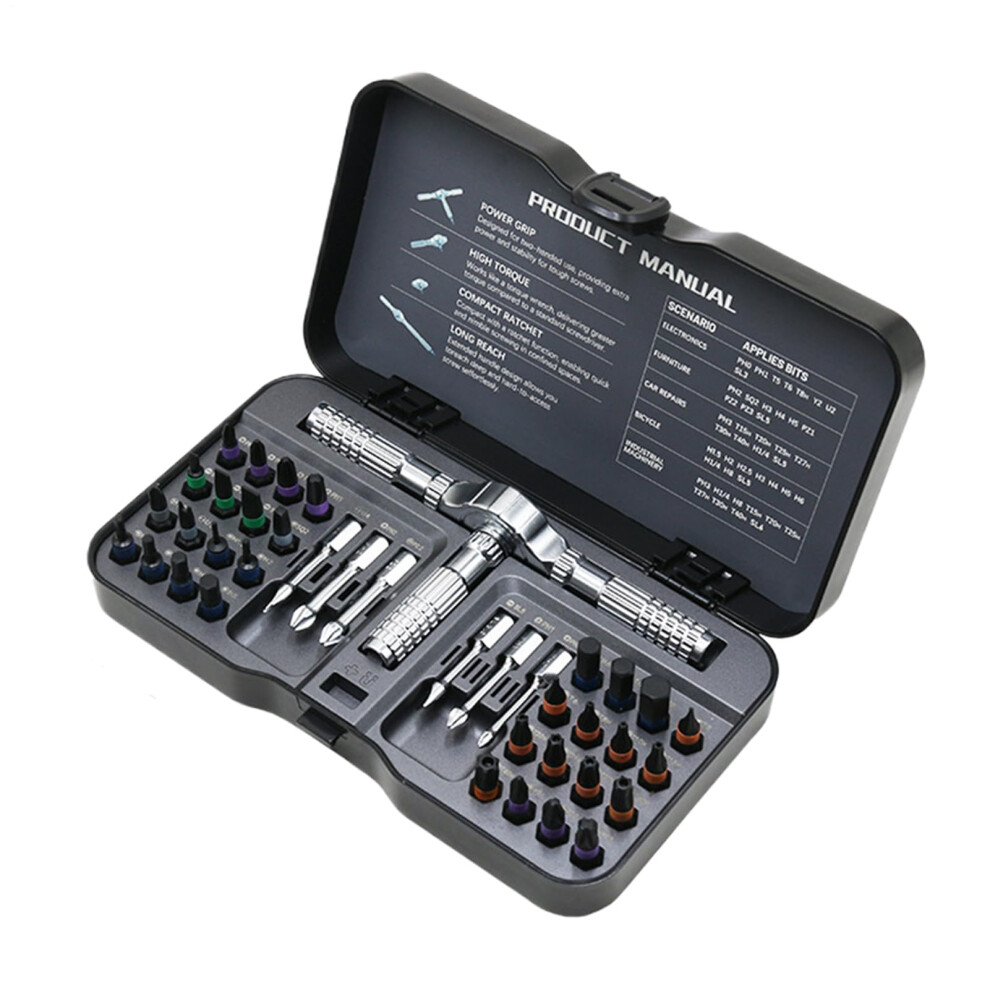 Portable Ratchet Screwdriver Set 40In1 Magnetic Allinone Driver Bit Kit For Woodworking, Home, Furniture, Electrician 9189345209192
