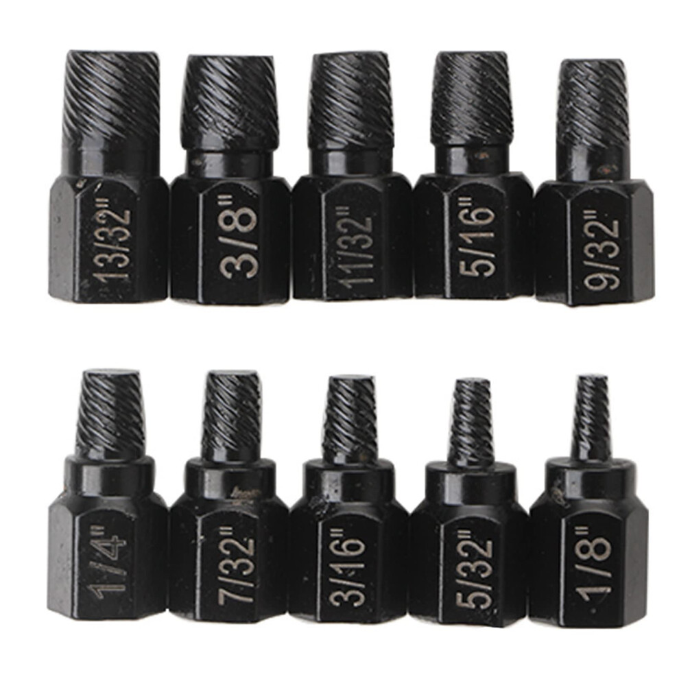 10Pcs Screw Extractor Set - High Precision Easy Out Bolt Extractors For Mechanics And Diy Enthusiasts, Durable Steel 9382693610737