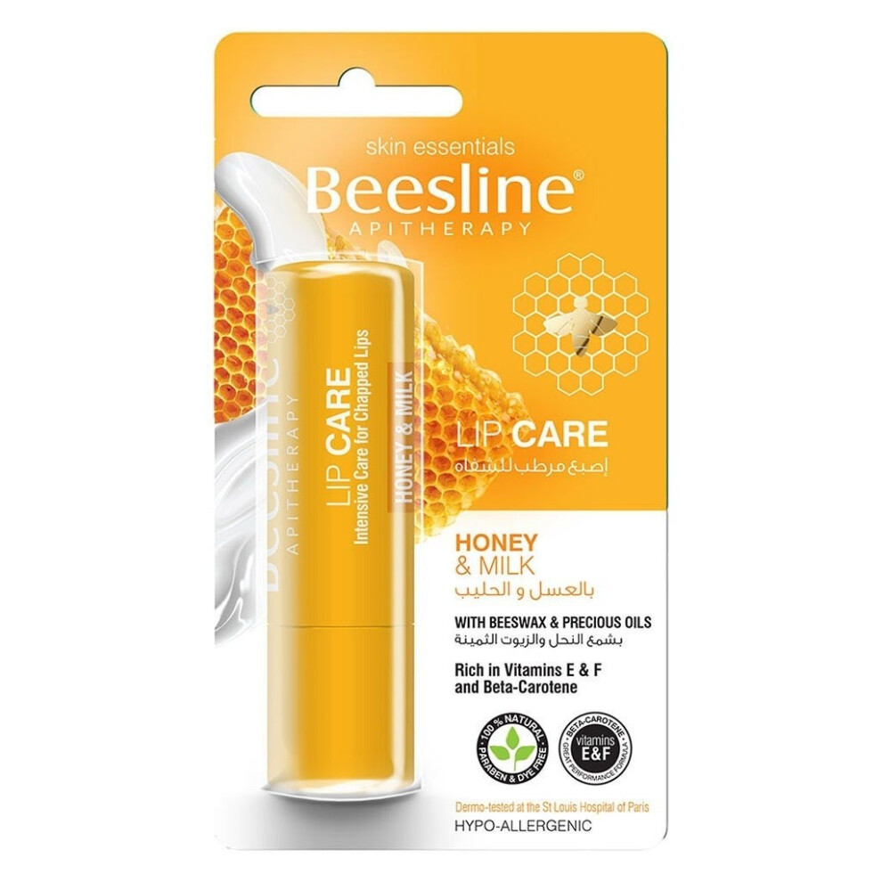 BeeslineÂ® Apitherapy Lip Care Stick Honey & Milk Hydrating, Protective, Lips 4g