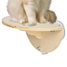 Cat Window Bed Wooden Climbing Frame, Wall Mounted Window Seat With 3 Suction Cups, Heavy Duty Wall Shelf For House Cats