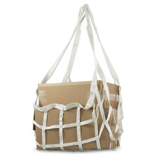 Webbing Net Cargo Securing Net 1X1M, Flat Nylon Sling Hoisting Net, Tear Resistant Lifting Straps for Truck Bed Towing