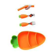 Baby Feeding Set Silicone Plate Spoon Fork Straw Ergonomic Easy Grip BabySafe Smooth Edges