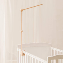 Brazo para móvil de cuna Natural Touch, soporte de madera orgánica ecológica para móvil de cuna, decoración de guardería unisex, mejora la