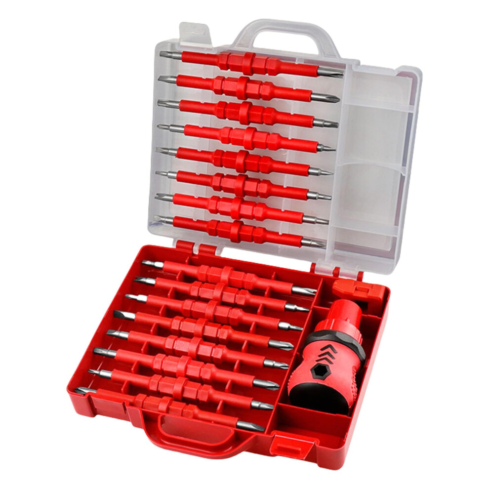 34 In 1 Ratcheting Screwdriver Set With 3Position Switches, Tip Retention, Antislip Grip Design, Double Head Bits 9426802439663