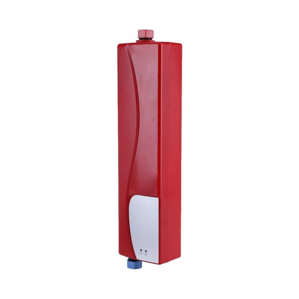 Red Tankless Water Heater, Mini 3000W Model With Overheating Protection, Offers Reliable Instant Hot Water For Kitchen & Bathroom Use (Stainless 9405630539325