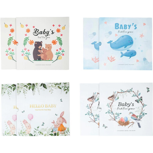 Baby's First Year Memory Book: Milestones Tracker, Handprints  Photos, Whale Theme Keepsake Journal 2