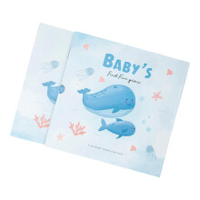 Baby's First Year Memory Album Milestones Tracking Handprint Pages WhaleThemed Scrapbook  Parent Gift