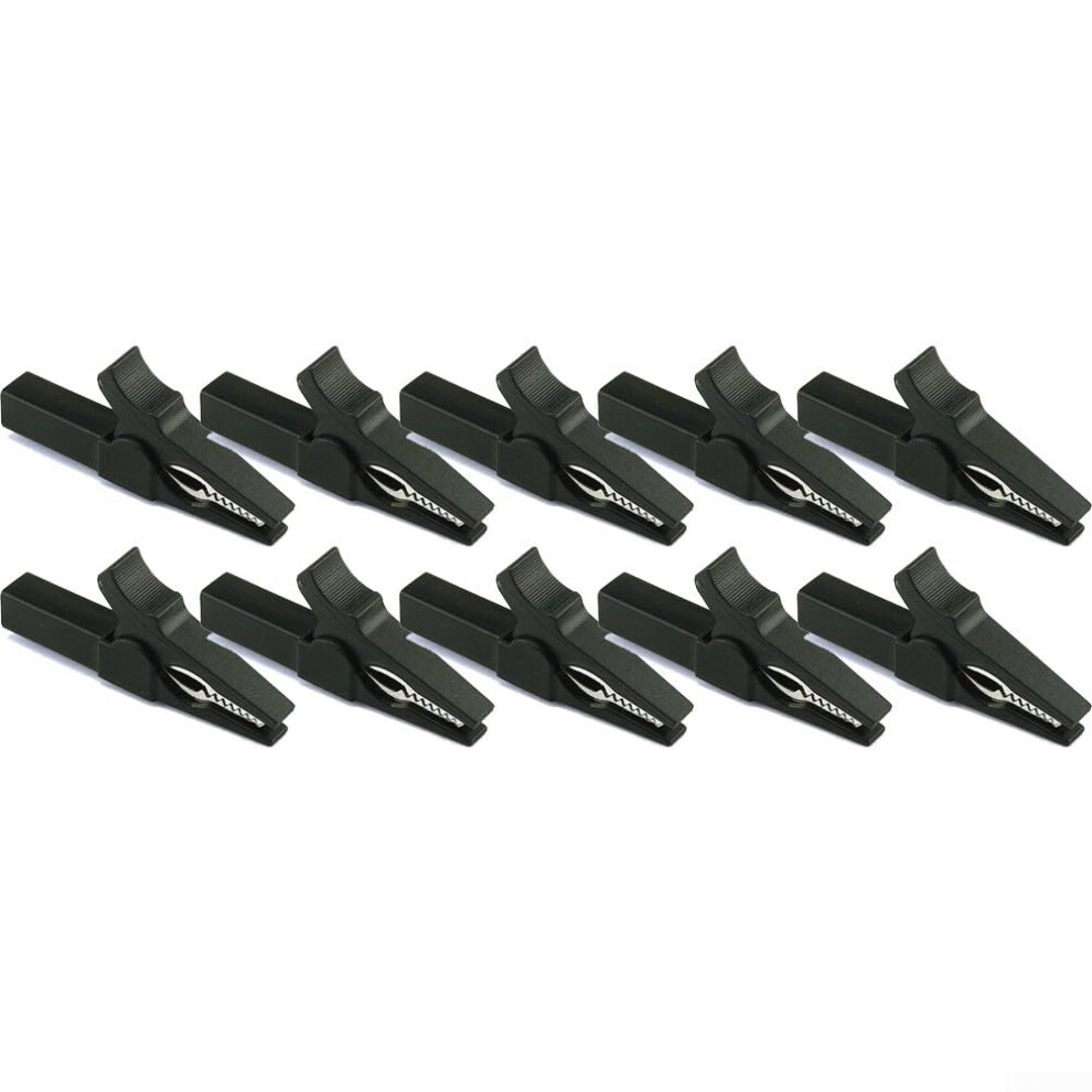 Electrical Testing Crocodile Clips 10Pcs Fully Insulated 55Mm Length 14Mm Opening Compatible With 4Mm Banana Plugs 9347817909753