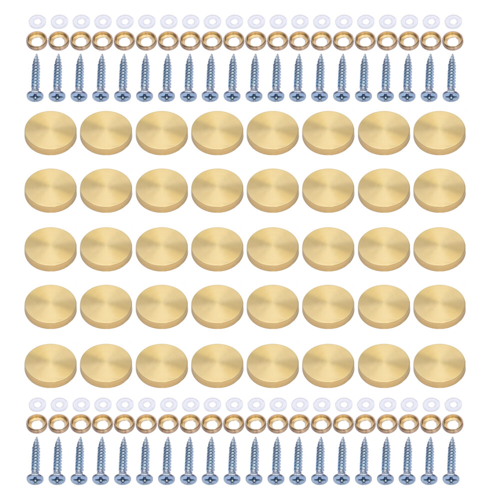 Steel Decorative Caps 20Pcs Mirror Screws Cover Nails Home-Gold 7732000586835