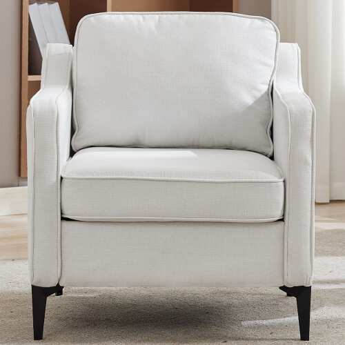 Living And Home Beige White Single Sofa Armchair 2