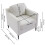 Living And Home Beige White Single Sofa Armchair 6