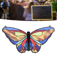 Multi-Color Double Side Stained Glass Window Decor with 50cm Chain TYU173