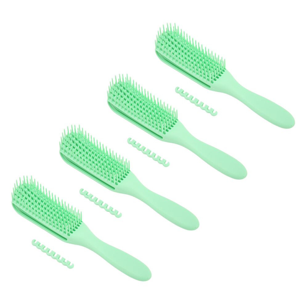 Unisex 4Pcs Detangling Hair Brush Set - 8 Row Fine Tooth Comb, Portable, Abs Material