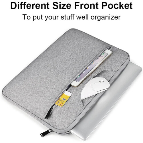 Laptop Bag with front pocket for 1313.3 inch notebooks, Light Grey 1