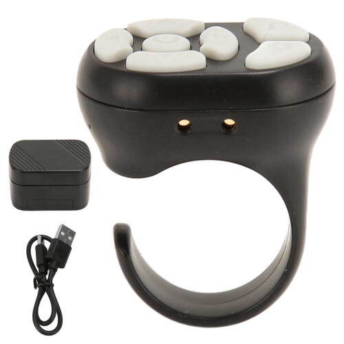 Bluetooth 5.3 Remote Control Ring with Charging Case for iOS & Android, Black 1
