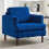 Living And Home Navy Blue Fleece Fabric Single Sofa Armchair 1
