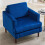Living And Home Navy Blue Fleece Fabric Single Sofa Armchair 2