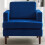 Living And Home Navy Blue Fleece Fabric Single Sofa Armchair 3