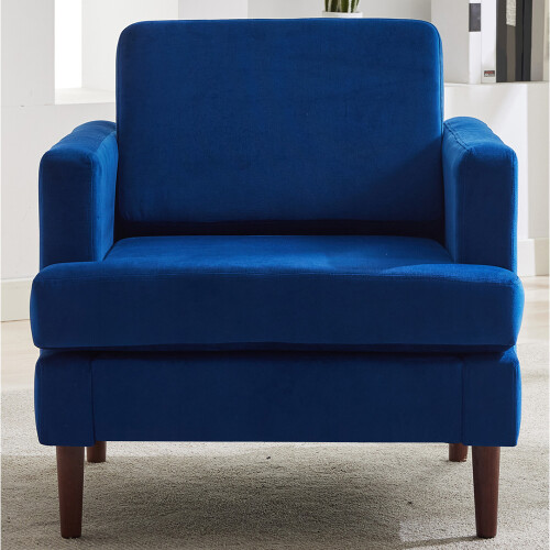 Living And Home Navy Blue Fleece Fabric Single Sofa Armchair 2