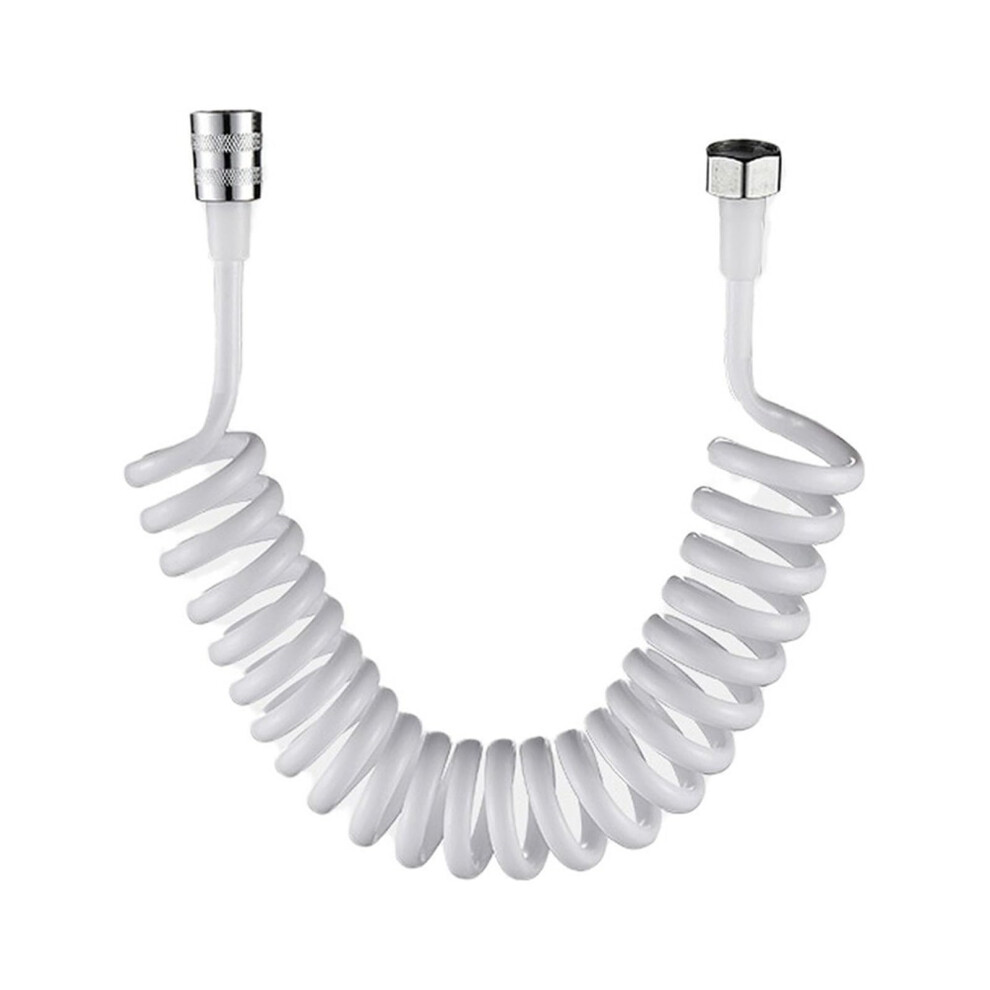 1.5/2/3M Telescopic Shower Hose, Coil Spring Hose, Toilet Bidet Sprayer, Telephone Line, Bathroom Accessories (Color: White, Size: 2M) 2M White 9426802440249