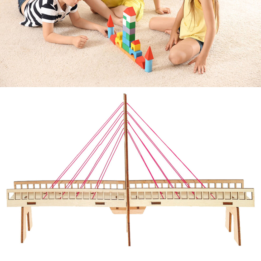 DIY Wooden Bridge Kids Puzzle - Educational Assembly Toy for Ages 6+