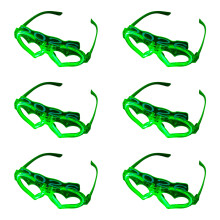 Lunettes en forme de cœur illuminées, 6 pièces, plusieurs-Vert