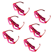 Pack de 6 lunettes lumineuses en forme de cœur à LED, pour-Rose