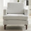 Living And Home Beige White Linen Upholstered Single Sofa Armchair 3