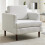 Living And Home Beige White Linen Upholstered Single Sofa Armchair 1