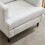 Living And Home Beige White Linen Upholstered Single Sofa Armchair 5