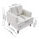 Living And Home Beige White Linen Upholstered Single Sofa Armchair 6