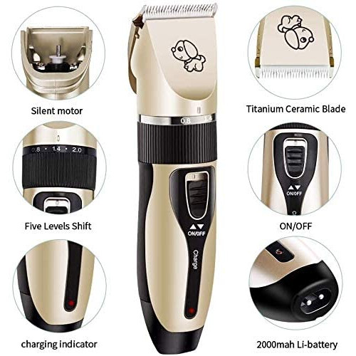 Dog trimmer with accessories Black/Gold 2