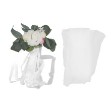 Compositions florales de roses en soie pour la décoration des bancs d'église et des réceptions, faciles à utiliser avec des rubans, longue durée