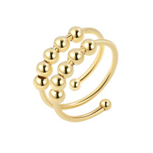 Anti-Stress-Ring doppelt verstellbar Kupfer platinfarben Gold 17 mm