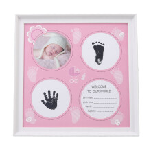 Baby Handprint & Footprint Kit NSW for Newborn Girls Pink Plastic Print Frame