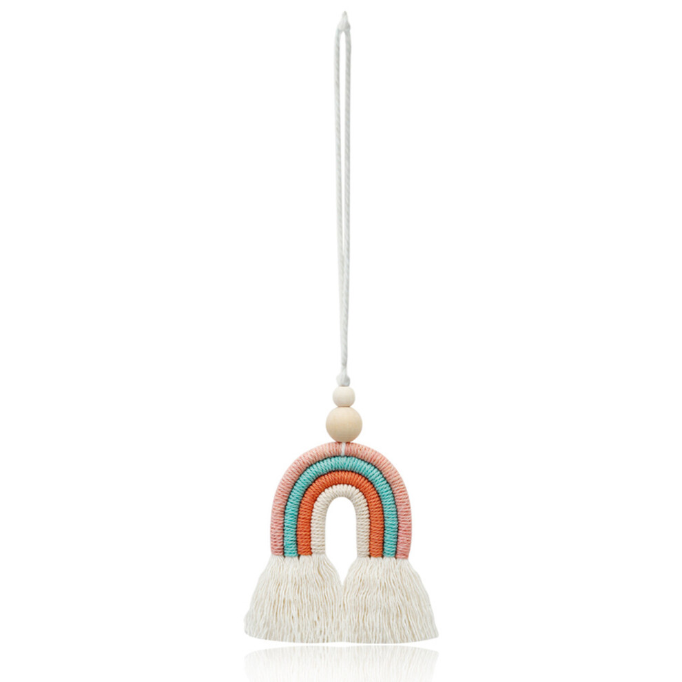 Customizable Macrame Rainbow Car Charm, DIY Home and Car Decoration for Children's Room with Handmade Bohemian Artisan Craft, Ideal for 31.56.2cm