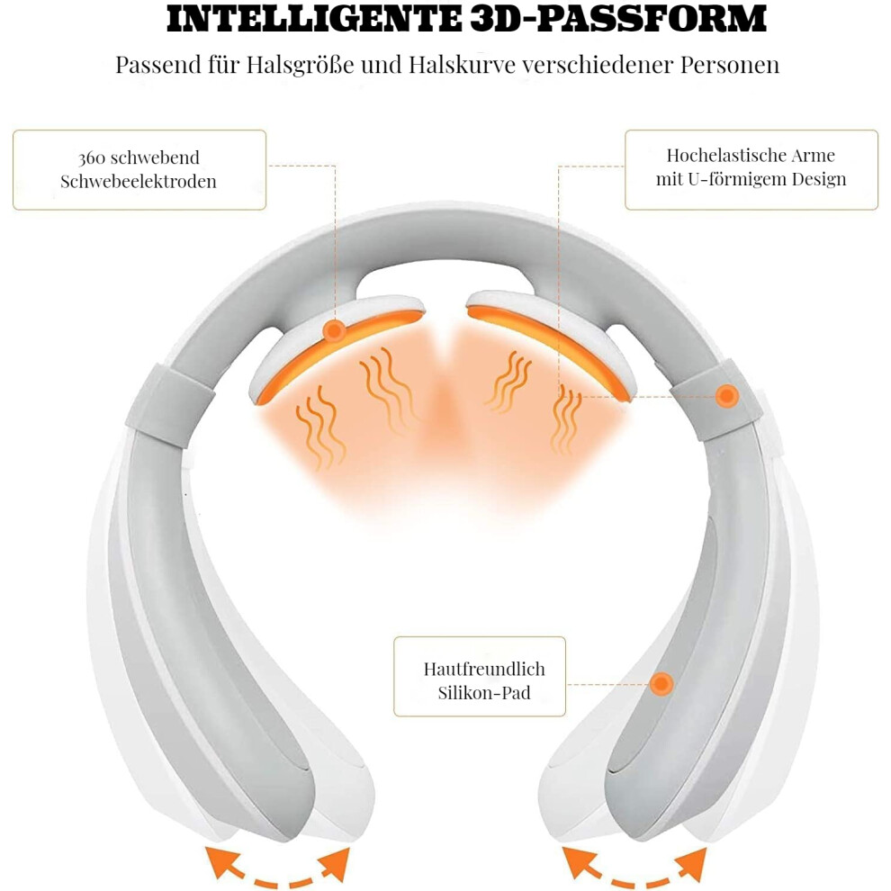 Portable Neck Massager, Heat for Pain Relief, Ergonomically Designed Cordless Device with Intelligent Massager for Women And Men
