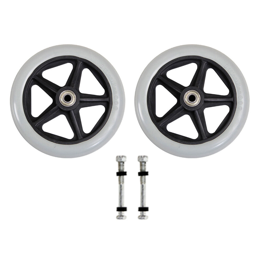 2Pcs 6/7/8inch Anti-skid Wheelchair Front Caster-7 inches grey