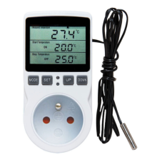 Enchufe con control de temperatura, control de calefacción/refrigeración para calentador de cristal de carbono, termostato digital con protección