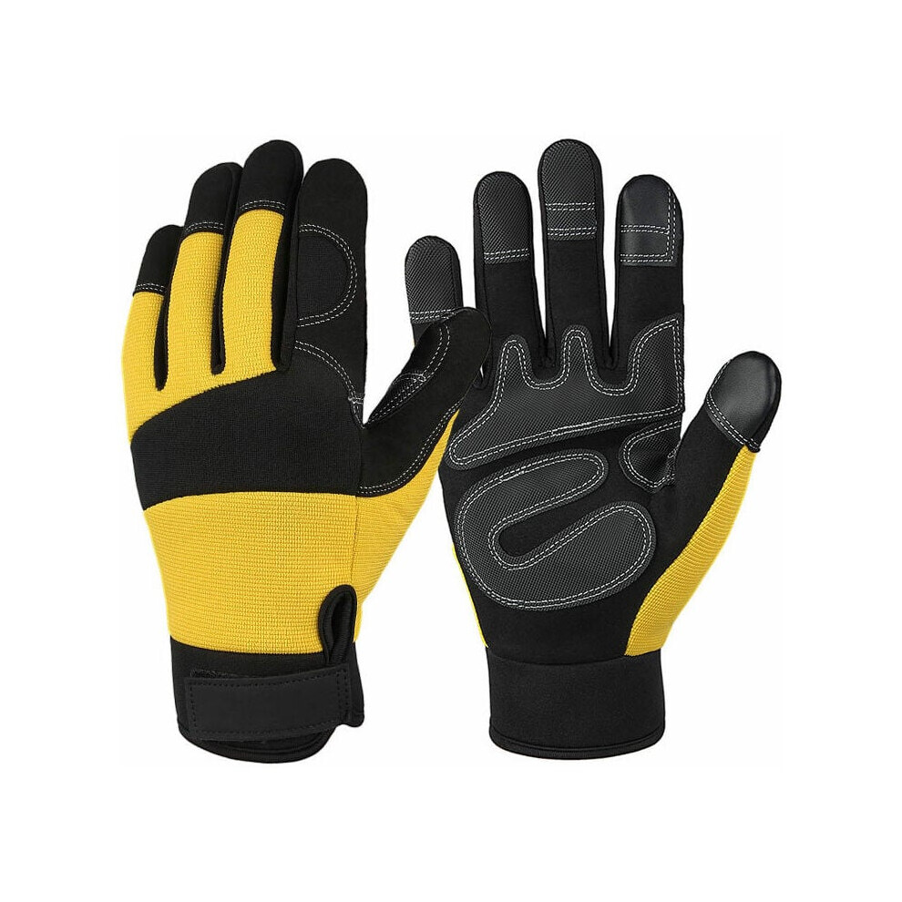 Touch Screen Technology Work Gloves, Impact Resistance Reinforced Fingers For Gardening Driving, Breathable Insulated Gloves With Ergonomic Design 9448196690581
