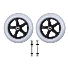 2 Pcs Wheelchair Caster Front Wheel Replacement-8 inches grey