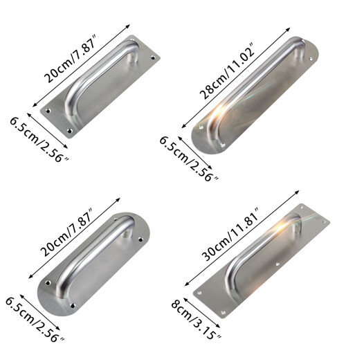 Sliding Barn Door Handle with Flush Pull Push Plate-S Square 2