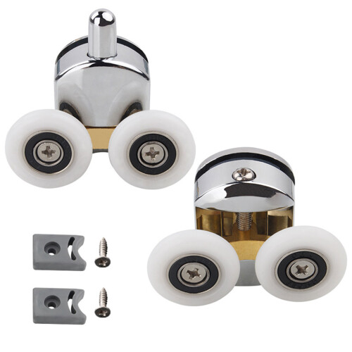 Shower Door Wheels Upper Bottom Rollers-Silver wheel set 23mm