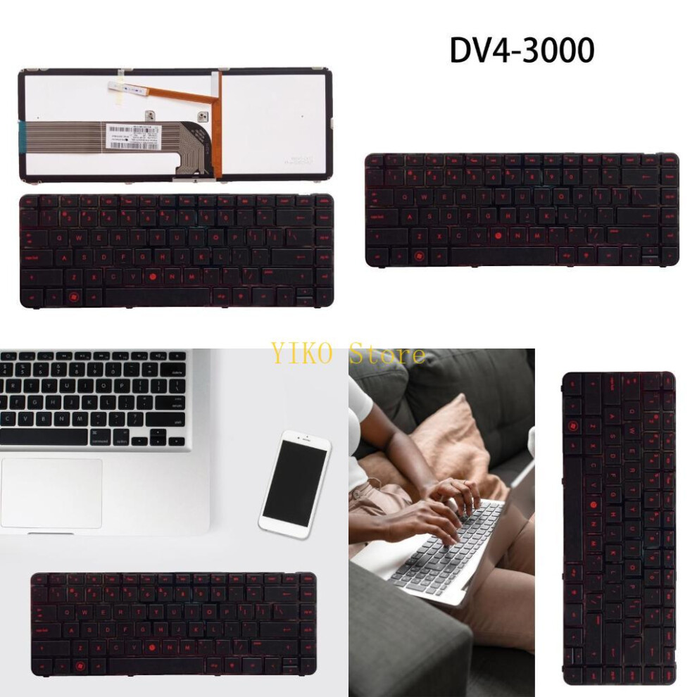 K32c Us Layout Keyboard For Hp Pdv4-3000 Dv4-4000 Laptop Keypad Backlit Keyboards 6935161444148