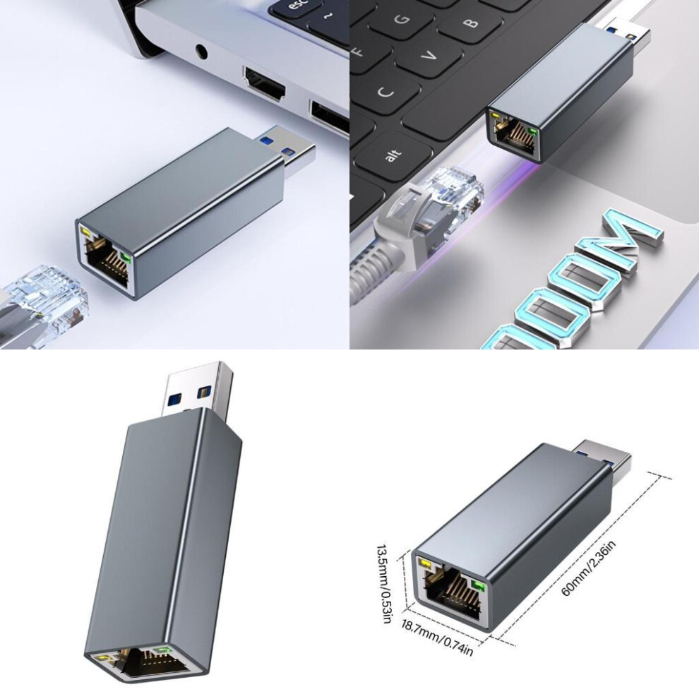 Usb3.0 To Rj45 Ethernet Adapter, 1Gbps Networking Access For Seamless Internet Connectivity Efficient Lan Card 6935161516913