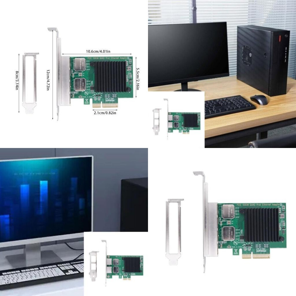 2Port Nic Pcie Gigabit Ethernet Networking Card For I350-T2 1000Mbps 2X Rj45 Ports Desktop Networking Card Adapter 6935161516746