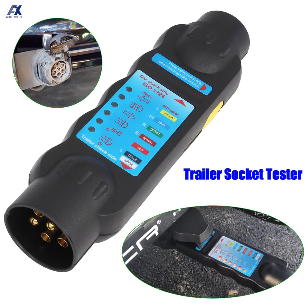 European 7 Pin 12V Trailer Socket Tester Wiring Circuit Test Tool Truck Accessories Car Circuit Testing Tools Light 6935161455175