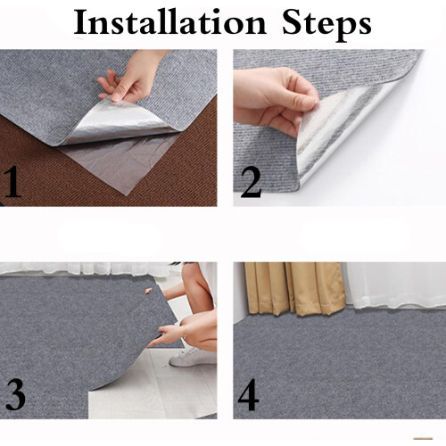 SelfAdhesive Carpet Flooring, Reusable, AntiStatic, Brown 50*50CM*26pcs 1