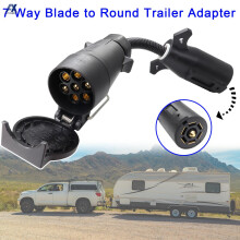 7-Wege-Wohnmobilblatt zu 7-poliger Anhänger Rundsteckdose Weiblicher Steckeradapter Universeller Adapter für Wohnmobil-Camper Caravan